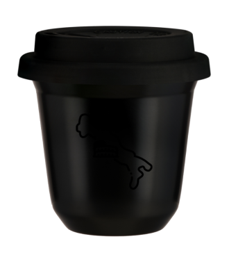 Tasse 150 ml NOIR "Italie", avec couvercle noir Tasse 150 ml NOIR "Italie", avec couvercle noir