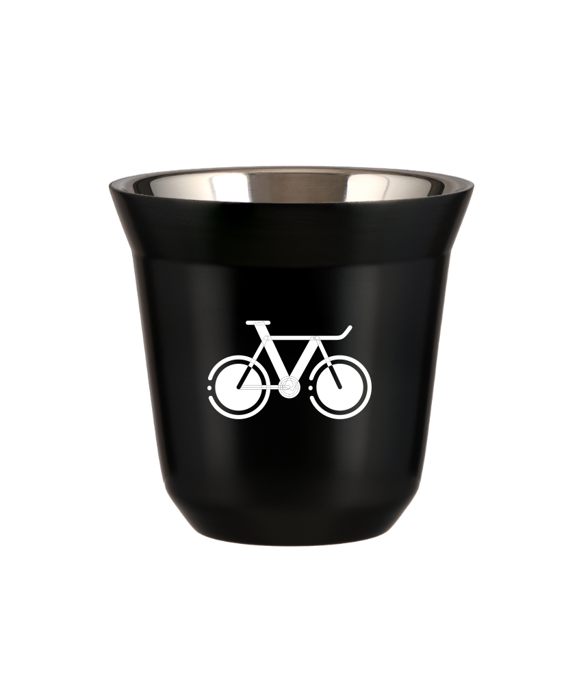 Tasse 150 ml NOIR "Vélo 1 (blanc)"