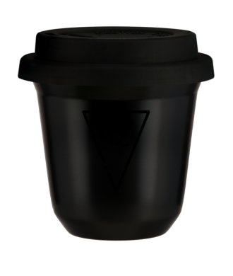 Tasse 150 ml NOIR "42", avec couvercle noir Tasse 150 ml NOIR "42", avec couvercle noir