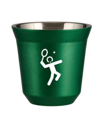 Tasse 150 ml VERT MÉTALLIQUE "Tennis 2 (blanc)" Tasse 150 ml VERT MÉTALLIQUE "Tennis 2 (blanc)"
