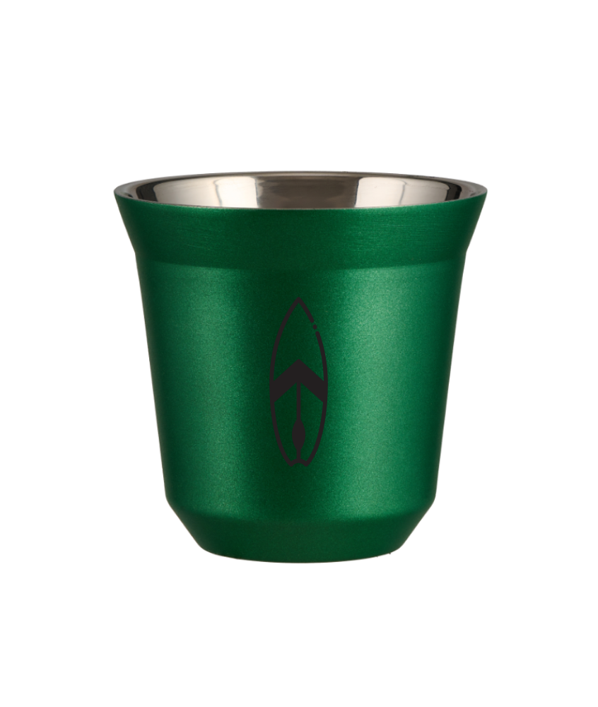 Tasse 150 ml VERT MÉTALLIQUE "Planche (noir)"