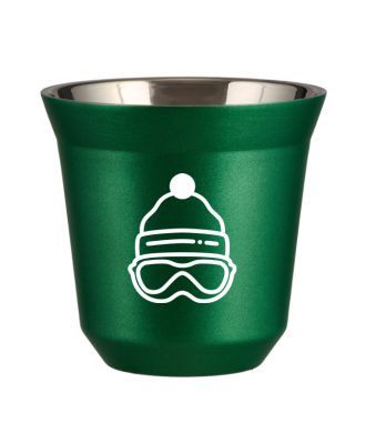Tasse 150 ml VERT MÉTALLIQUE "Casquette (blanc)" Tasse 150 ml VERT MÉTALLIQUE "Casquette (blanc)"