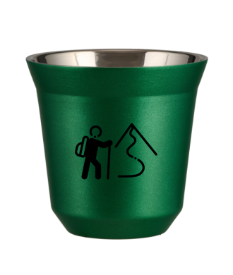 Tasse 150 ml VERT MÉTALLIQUE "Escalade 2 (noir)" Tasse 150 ml VERT MÉTALLIQUE "Escalade 2 (noir)"