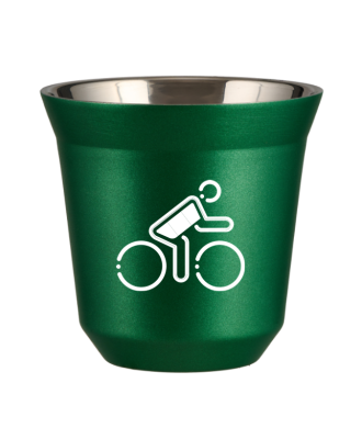 Tasse 150 ml VERT MÉTALLIQUE "Cycliste aux couleurs allemandes (blanc)" Tasse 150 ml VERT MÉTALLIQUE "Cycliste aux couleurs allemandes (blanc)"