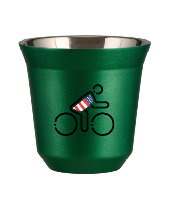 Tasse 150 ml VERT MÉTALLIQUE "Cycliste aux couleurs britanniques" Tasse 150 ml VERT MÉTALLIQUE "Cycliste aux couleurs britanniques"