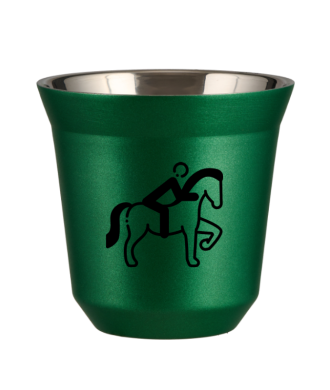 Tasse 150 ml VERT MÉTALLIQUE "Équitation 2 (noir)" Tasse 150 ml VERT MÉTALLIQUE "Équitation 2 (noir)"