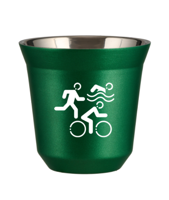 Tasse 150 ml VERT MÉTALLIQUE "Sports (blanc)" Tasse 150 ml VERT MÉTALLIQUE "Sports (blanc)"