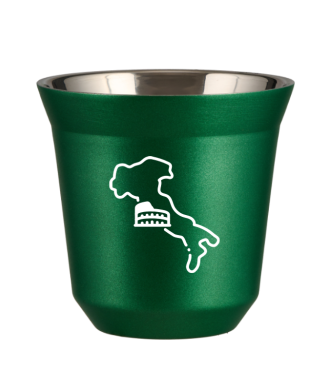 Tasse 150 ml VERT MÉTALLIQUE "Italie (blanc)" Tasse 150 ml VERT MÉTALLIQUE "Italie (blanc)"