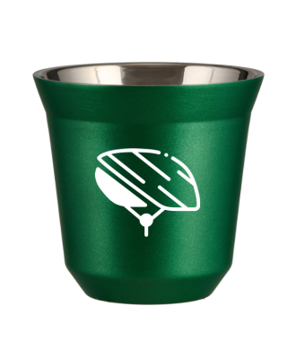 Tasse 150 ml VERT MÉTALLIQUE "Casque (blanc)" Tasse 150 ml VERT MÉTALLIQUE "Casque (blanc)"