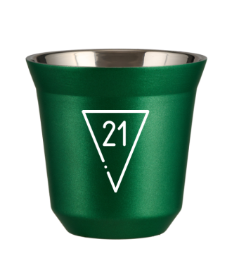 Tasse 150 ml VERT MÉTALLIQUE "21 (blanc)" Tasse 150 ml VERT MÉTALLIQUE "21 (blanc)"