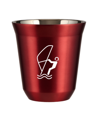 Tasse 150 ml ROUGE MÉTALLIQUE "Sports nautiques (blanc)" Tasse 150 ml ROUGE MÉTALLIQUE "Sports nautiques (blanc)"