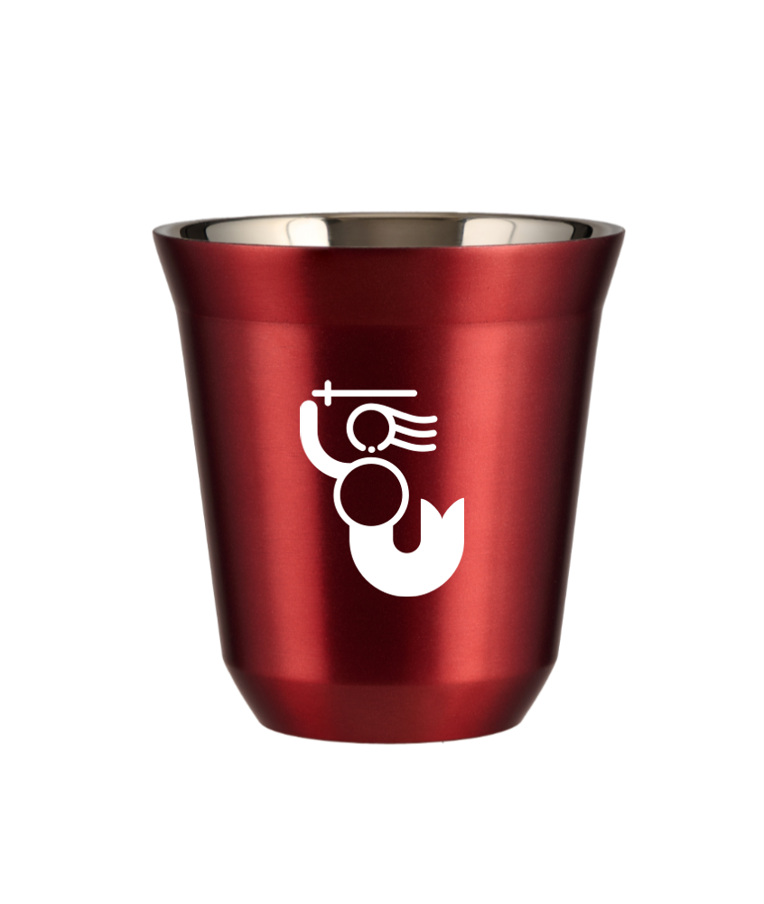 Tasse 150 ml ROUGE MÉTALLIQUE "WARSZAWSKA SYRENKA (blanc)"
