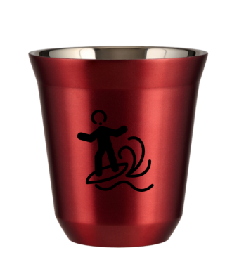 Tasse 150 ml ROUGE MÉTALLIQUE "Planche à voile (noir)" Tasse 150 ml ROUGE MÉTALLIQUE "Planche à voile (noir)"