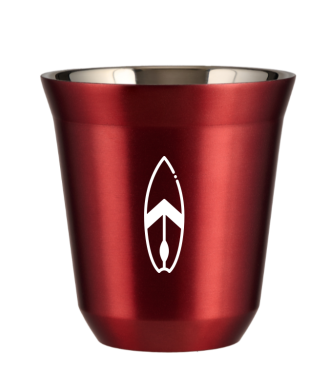 Tasse 150 ml ROUGE MÉTALLIQUE "Planche (blanc)" Tasse 150 ml ROUGE MÉTALLIQUE "Planche (blanc)"