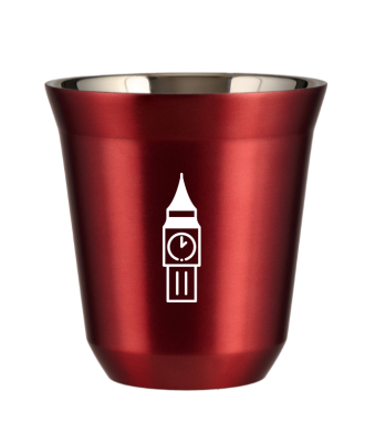 Tasse 150 ml ROUGE MÉTALLIQUE "BIG BEN (blanc)" Tasse 150 ml ROUGE MÉTALLIQUE "BIG BEN (blanc)"