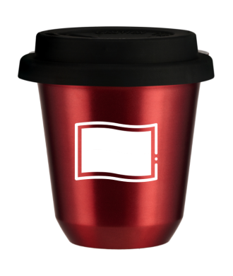 Tasse 150 ml ROUGE MÉTALLIQUE "Drapeau polonais (blanc)", avec couvercle noir Tasse 150 ml ROUGE MÉTALLIQUE "Drapeau polonais (blanc)", avec couvercle noir