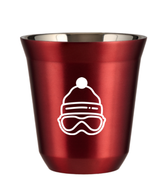 Tasse 150 ml ROUGE MÉTALLIQUE "Casquette (blanc)" Tasse 150 ml ROUGE MÉTALLIQUE "Casquette (blanc)"