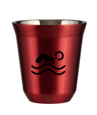 Tasse 150 ml ROUGE MÉTALLIQUE "Natation (noir)" Tasse 150 ml ROUGE MÉTALLIQUE "Natation (noir)"