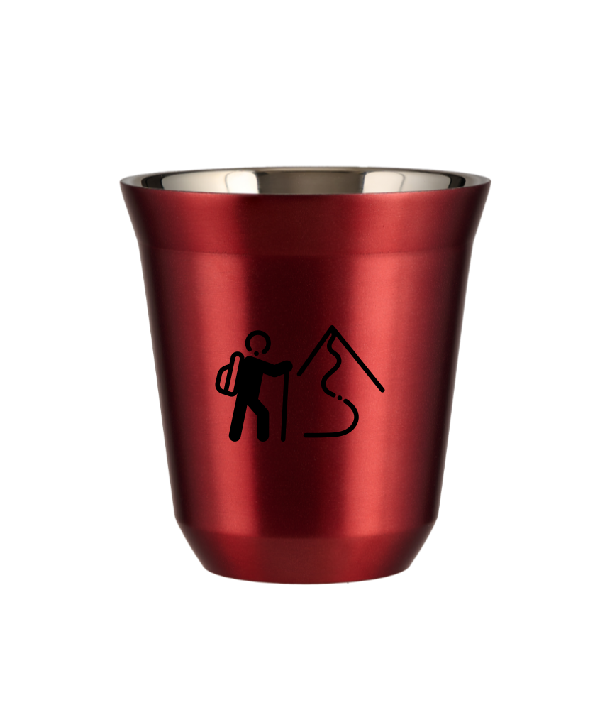 Tasse 150 ml ROUGE MÉTALLIQUE "Escalade 2 (noir)"