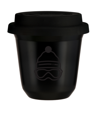 Tasse 80 ml NOIR "Casquette", avec couvercle noir Tasse 80 ml NOIR "Casquette", avec couvercle noir