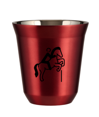 Tasse 150 ml ROUGE MÉTALLIQUE "Équitation 1 (noir)" Tasse 150 ml ROUGE MÉTALLIQUE "Équitation 1 (noir)"