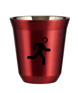 Tasse 150 ml ROUGE MÉTALLIQUE "Coureur (noir)" Tasse 150 ml ROUGE MÉTALLIQUE "Coureur (noir)"