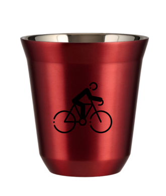 Tasse 150 ml ROUGE MÉTALLIQUE "Cyclisme 3" Tasse 150 ml ROUGE MÉTALLIQUE "Cyclisme 3"