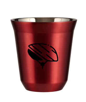 Tasse 150 ml ROUGE MÉTALLIQUE "Casque (noir)" Tasse 150 ml ROUGE MÉTALLIQUE "Casque (noir)"