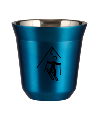 Tasse 150 ml BLEU MÉTALLIQUE "Ski (noir)" Tasse 150 ml BLEU MÉTALLIQUE "Ski (noir)"