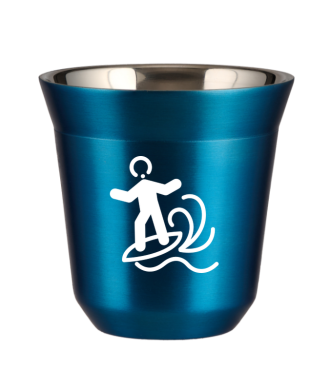 Tasse 150 ml BLEU MÉTALLIQUE "Planche à voile (blanc)" Tasse 150 ml BLEU MÉTALLIQUE "Planche à voile (blanc)"