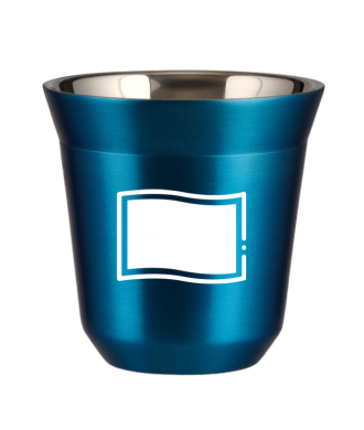 Tasse 150 ml BLEU MÉTALLIQUE "Drapeau polonais (blanc)" Tasse 150 ml BLEU MÉTALLIQUE "Drapeau polonais (blanc)"