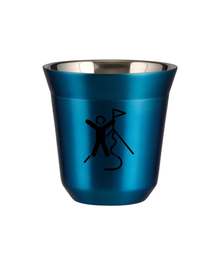 Tasse 150 ml BLEU MÉTALLIQUE "Escalade 1 (noir)"