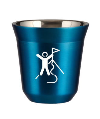 Tasse 150 ml BLEU MÉTALLIQUE "Escalade 1 (blanc)" Tasse 150 ml BLEU MÉTALLIQUE "Escalade 1 (blanc)"