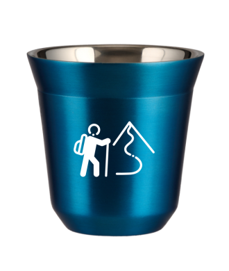 Tasse 150 ml BLEU MÉTALLIQUE "Escalade 2 (blanc)" Tasse 150 ml BLEU MÉTALLIQUE "Escalade 2 (blanc)"