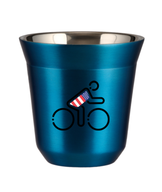 Tasse 150 ml BLEU MÉTALLIQUE "Cycliste aux couleurs britanniques" Tasse 150 ml BLEU MÉTALLIQUE "Cycliste aux couleurs britanniques"