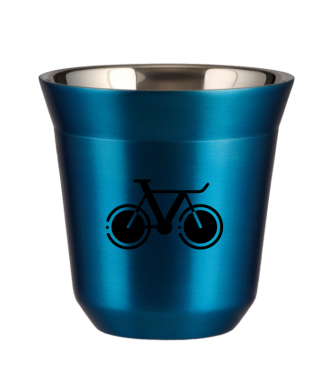 Tasse 150 ml BLEU MÉTALLIQUE "Vélo 1 (noir)" Tasse 150 ml BLEU MÉTALLIQUE "Vélo 1 (noir)"