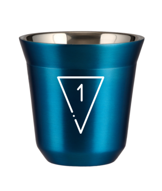 Tasse 150 ml BLEU MÉTALLIQUE "1 (blanc)" Tasse 150 ml BLEU MÉTALLIQUE "1 (blanc)"