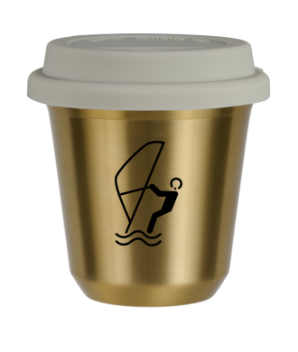 Tasse 150 ml OR "Sports nautiques", avec couvercle blanc Tasse 150 ml OR "Sports nautiques", avec couvercle blanc