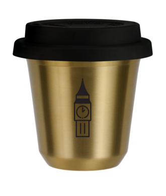 Tasse 150 ml OR "BIG BEN (noir)", avec couvercle noir Tasse 150 ml OR "BIG BEN (noir)", avec couvercle noir