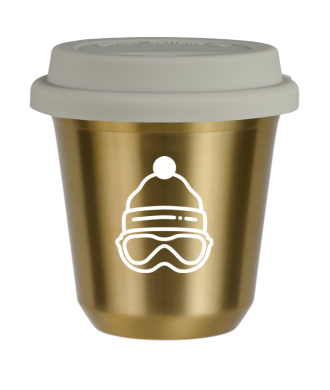 Tasse 150 ml OR "Casquette (blanc)", avec couvercle blanc Tasse 150 ml OR "Casquette (blanc)", avec couvercle blanc