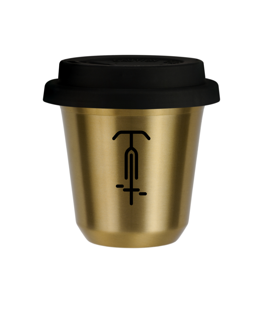 Tasse 150 ml OR "Cyclisme 1", avec couvercle noir