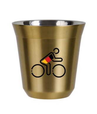 Tasse 150 ml OR "Cycliste aux couleurs allemandes (noir)" Tasse 150 ml OR "Cycliste aux couleurs allemandes (noir)"