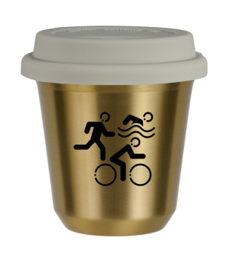 Tasse 150 ml OR "Sports", avec couvercle blanc Tasse 150 ml OR "Sports", avec couvercle blanc