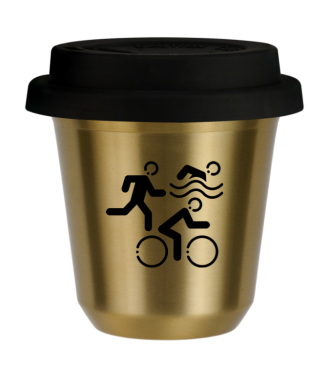 Tasse 150 ml OR "Sports (noir)", avec couvercle noir Tasse 150 ml OR "Sports (noir)", avec couvercle noir