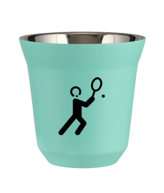 Tasse 150 ml TURQUOISE "Tennis 1 (noir)" Tasse 150 ml TURQUOISE "Tennis 1 (noir)"