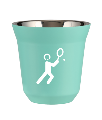 Tasse 150 ml TURQUOISE "Tennis 1 (blanc)" Tasse 150 ml TURQUOISE "Tennis 1 (blanc)"