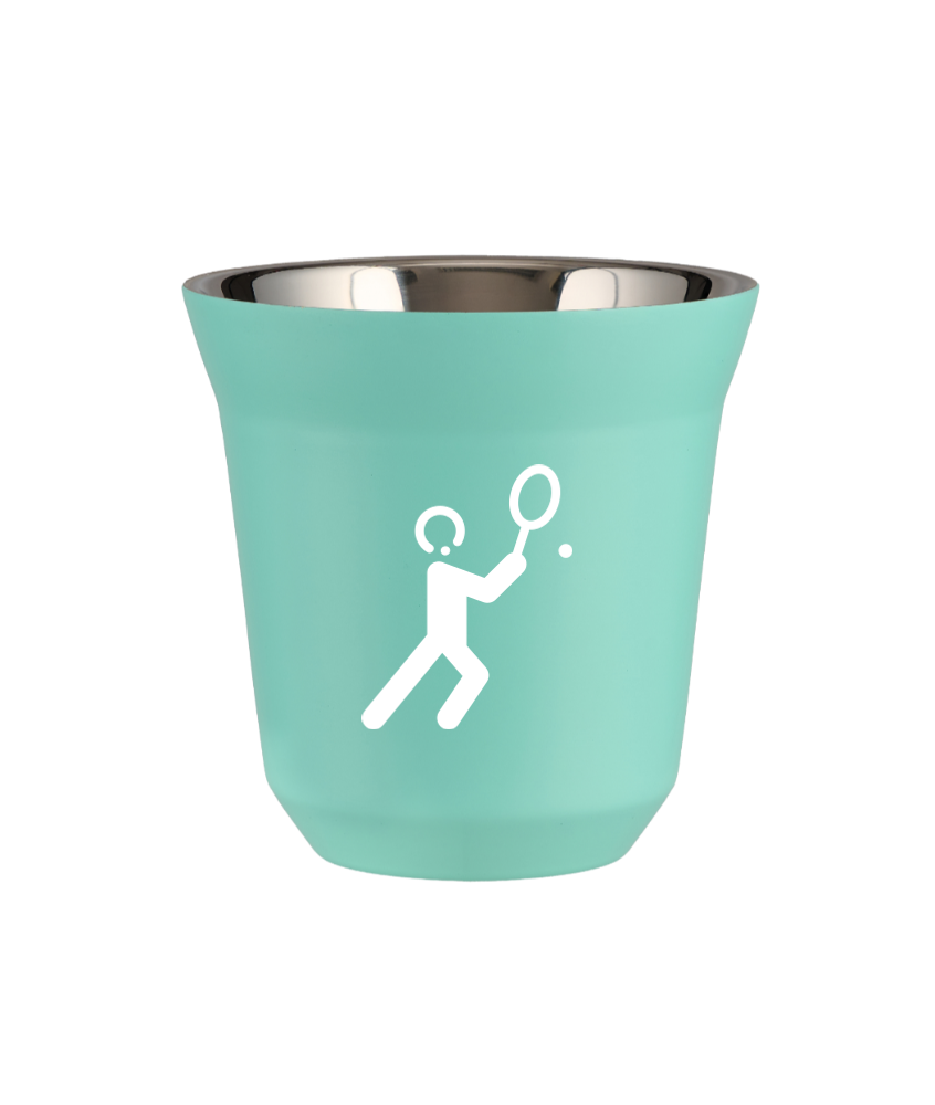 Tasse 150 ml TURQUOISE "Tennis 1 (blanc)"