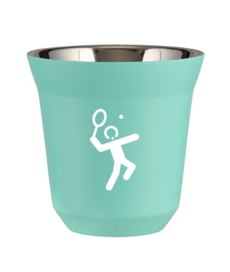 Tasse 150 ml TURQUOISE "Tennis 2 (blanc)" Tasse 150 ml TURQUOISE "Tennis 2 (blanc)"
