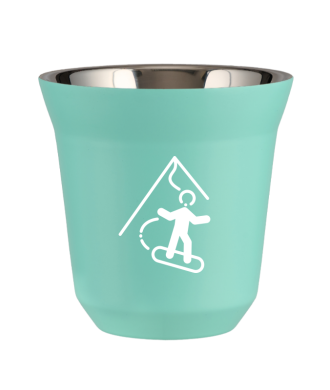 Tasse 150 ml TURQUOISE "Snowboard (blanc)" Tasse 150 ml TURQUOISE "Snowboard (blanc)"
