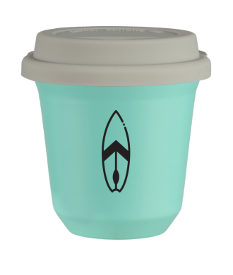 Tasse 150 ml TURQUOISE "Planche (noir)", avec couvercle blanc Tasse 150 ml TURQUOISE "Planche (noir)", avec couvercle blanc